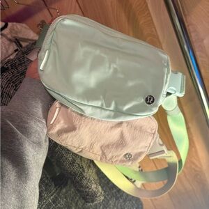 lululemon athletica Light Green and Beige Crossbody Bag